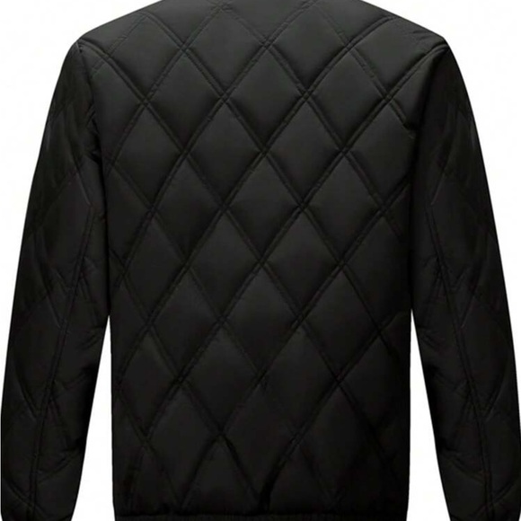 Mens padded quilted zip up bomber jacket - Picture 5 of 10